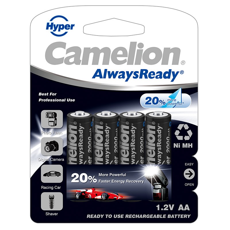 Pin tiểu sạc Camelion AA K2000-20% more powerfull (Ảnh 1926)