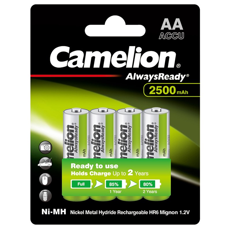 Pin sạc Camelion AA2500 mAh, vỏ đen (Ảnh 1938)